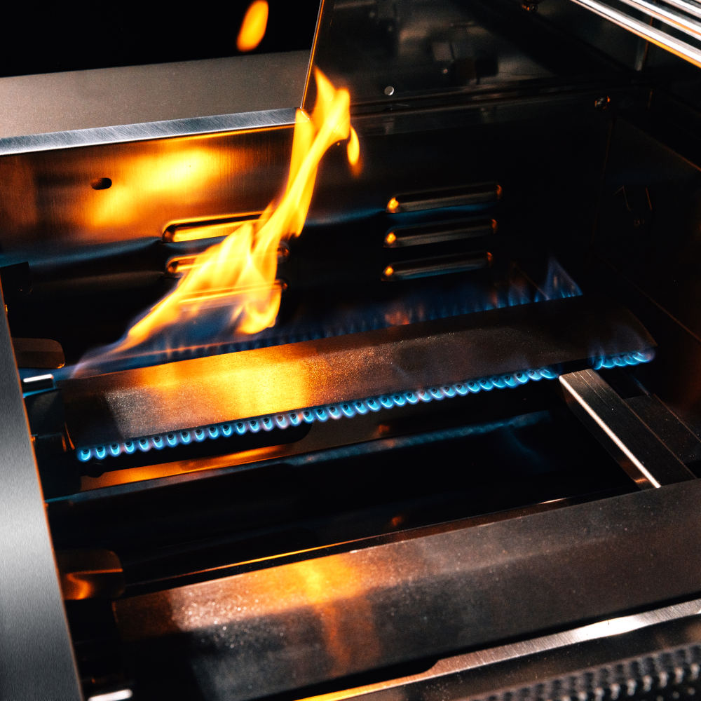 TrueFlame 32-Inch 4-Burner Built-In Propane Gas Grill with Rear Infrared Burner and Grill Lights
