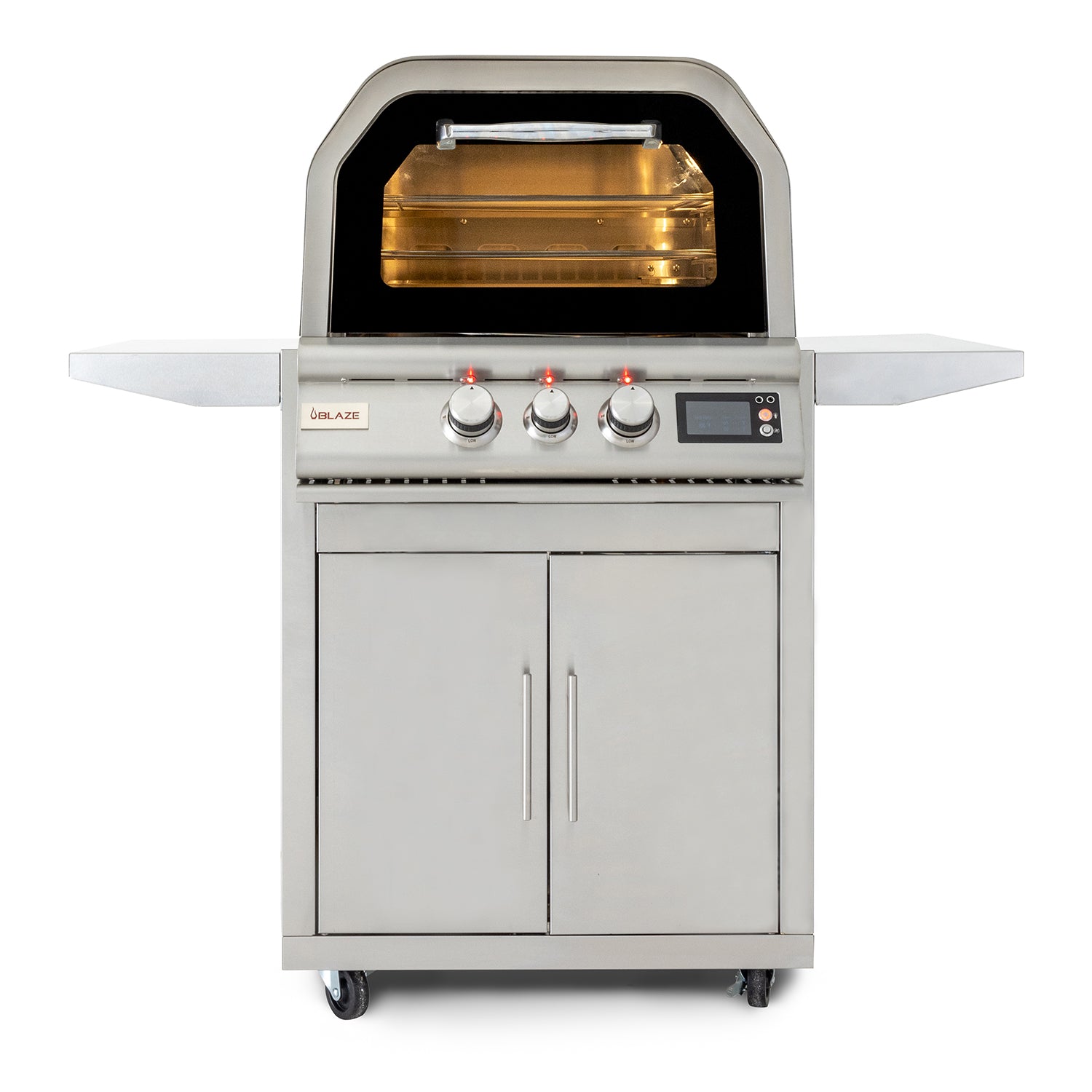 Blaze 26-Inch Freestanding Natural Gas Outdoor Pizza Oven W/ Rotisserie & Cart - BLZ-26-PZOVN-NG