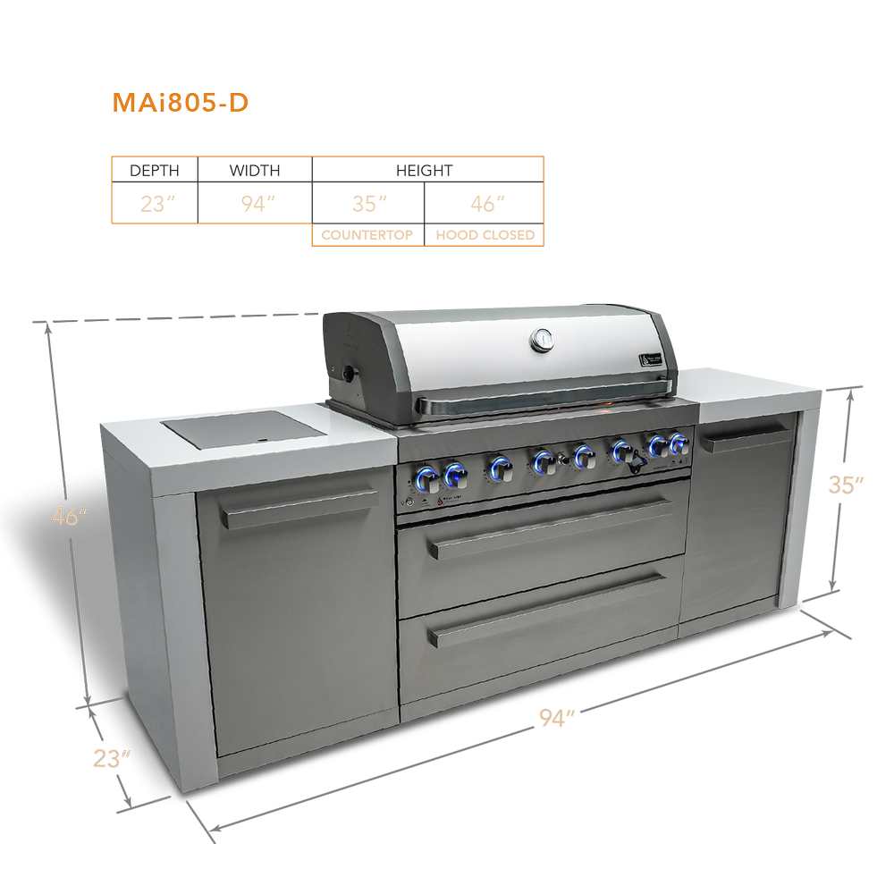 Mont Alpi 805 Deluxe BBQ Grill Island - MAi805-D
